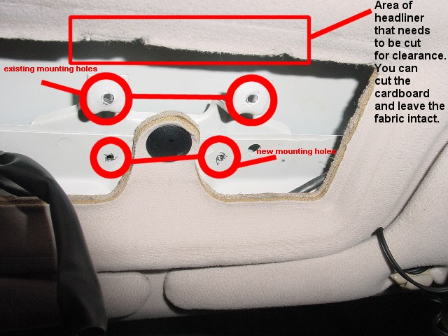 position of new mounting holes